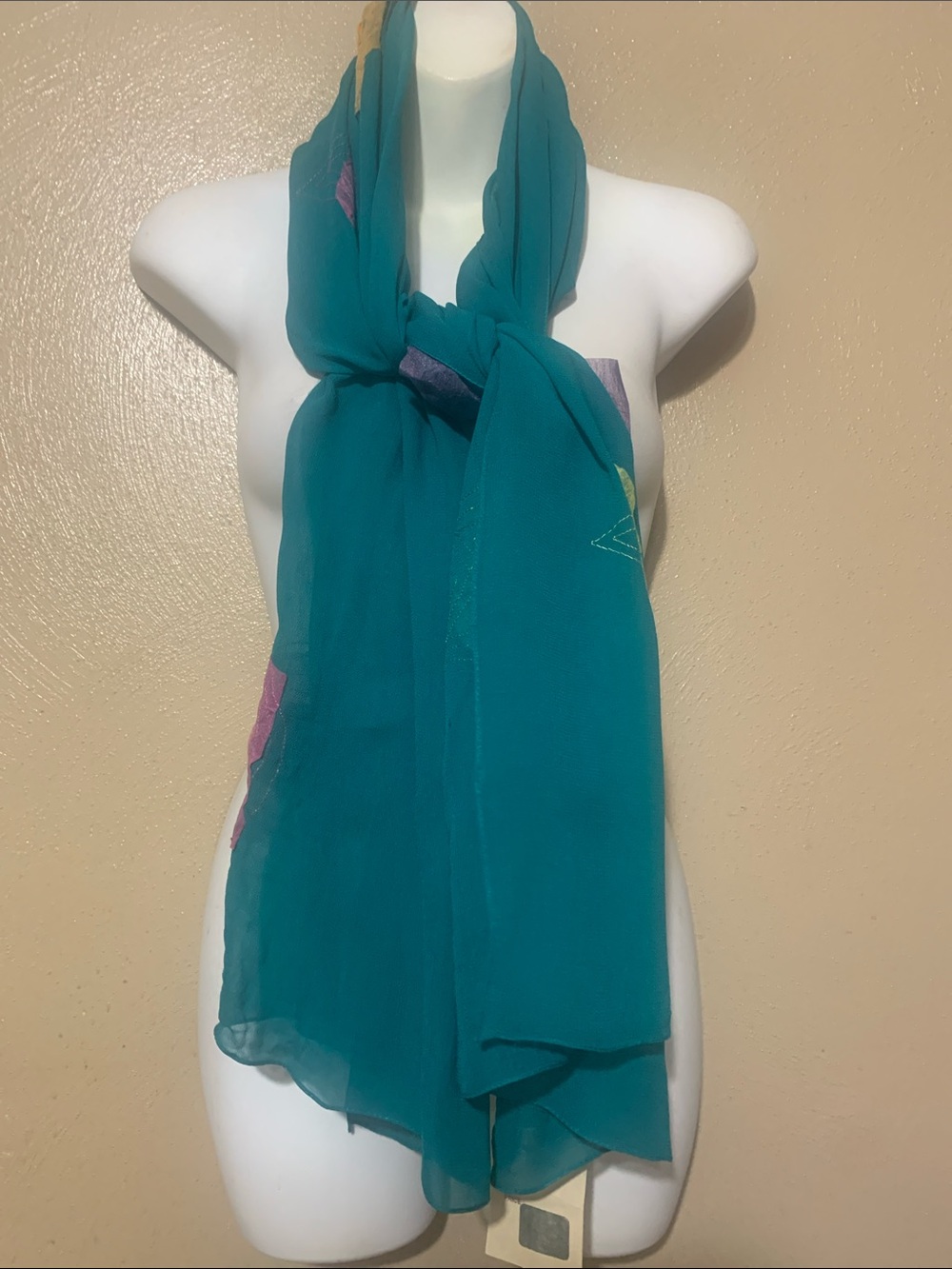 Teal Chiffon Scarf Wrap - Women Accessories